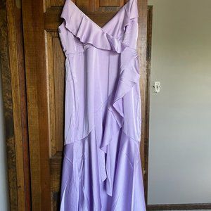 Express Lavender Silk Ruffle Dress